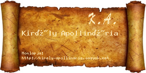 Király Apollinária névjegykártya